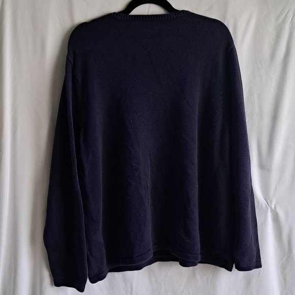 Sweater, 2XL, Dark Blue, Long Sleeve, Croft & Barrow, Crew Neck, Casual - Picture 4 of 8